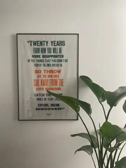 Image by Author - Twenty Years From Now Print On Wall