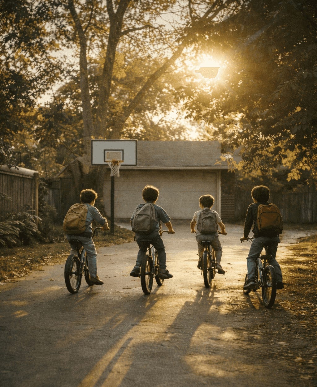 Kids riding bikes