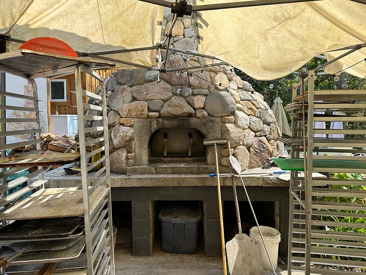 a pie and the oven at Orange Peel Bakery, Martha's VIneyard