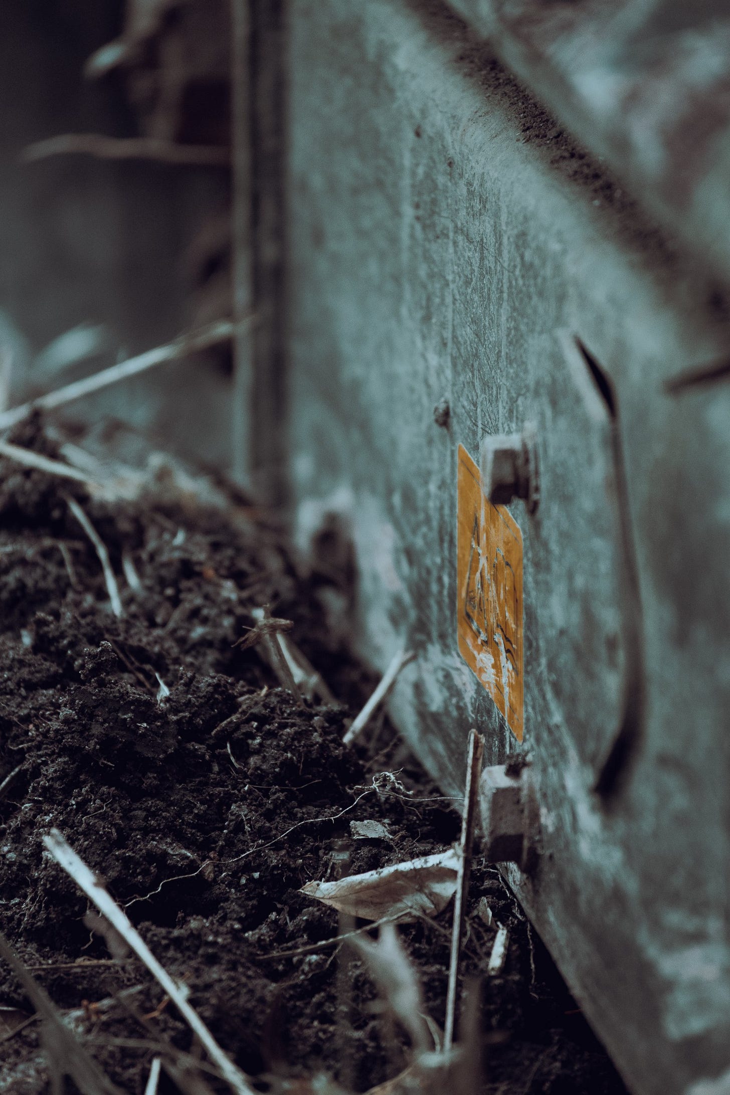 Rusty Industrial Wall with Soil