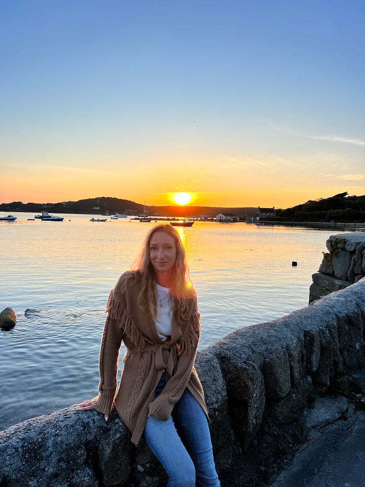 images of me and my daughter on the island of Tresco