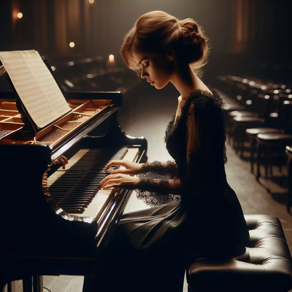 Young woman performing on stage