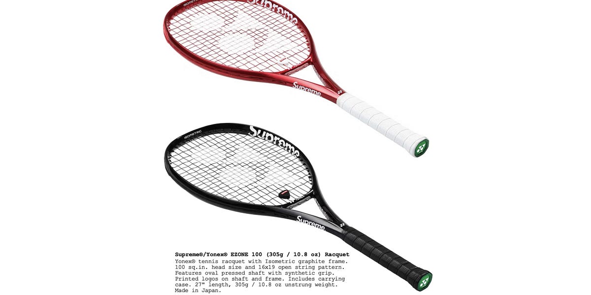 ラケット Supreme - Supreme Yonex EZONE 100 Racquet Supreme Yonex EZONE 100 (305g 10.8 oz) Racquet (SS25) - $428