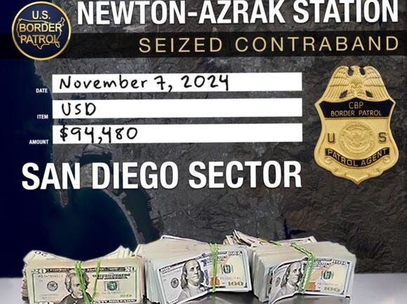 $94,000 of seized smuggled cash $94,000 of seized smuggled cash