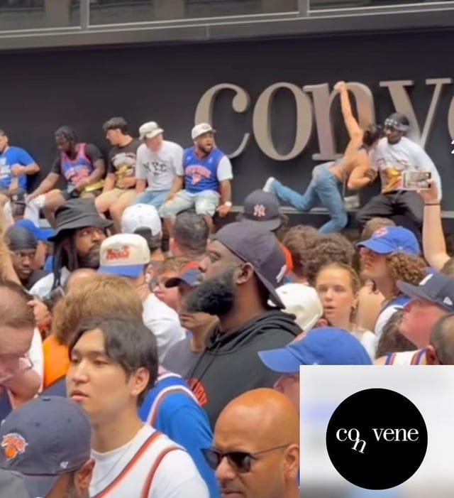 r/NYKnicks - After a Knicks fan accidentally pulled off the N on the Convene sign, they took the N off their logo on social media in tribute