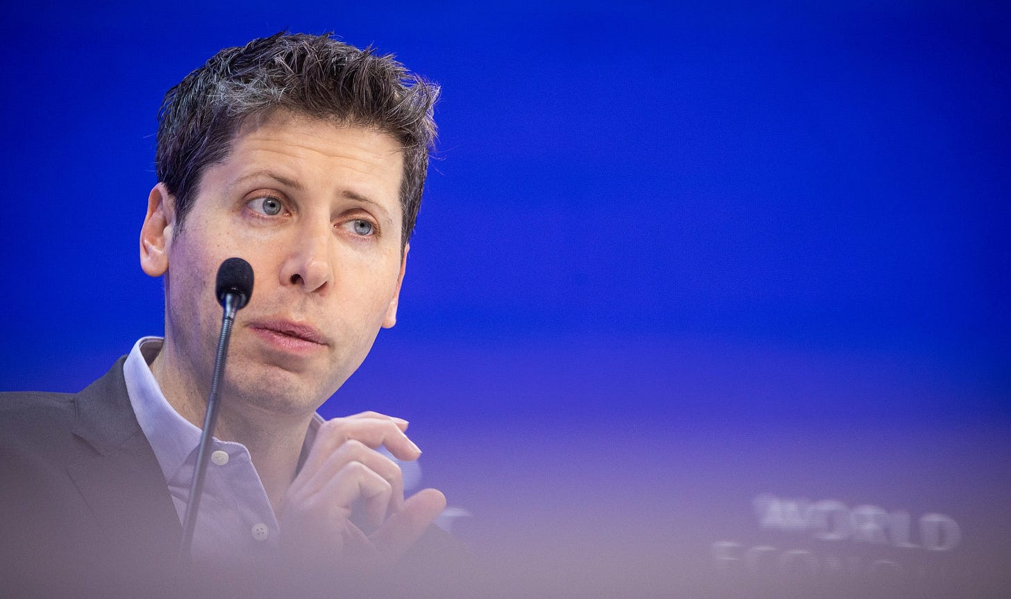 Sam Altman, Chief Executive Officer, OpenAI, USA speaking in the Technology in a Turbulent World session at the World Economic Forum Annual Meeting 2024 in Davos-Klosters, Switzerland, 18 January. Congress Centre - ROOM NAME. Copyright: World Economic Forum / Benedikt von Loebell Sam Altman, Chief Executive Officer, OpenAI, USA speaking in the Technology in a Turbulent World session at the World Economic Forum Annual Meeting 2024 in Davos-Klosters, Switzerland, 18 January. Congress Centre - ROOM NAME. Copyright: World Economic Forum / Benedikt von Loebell