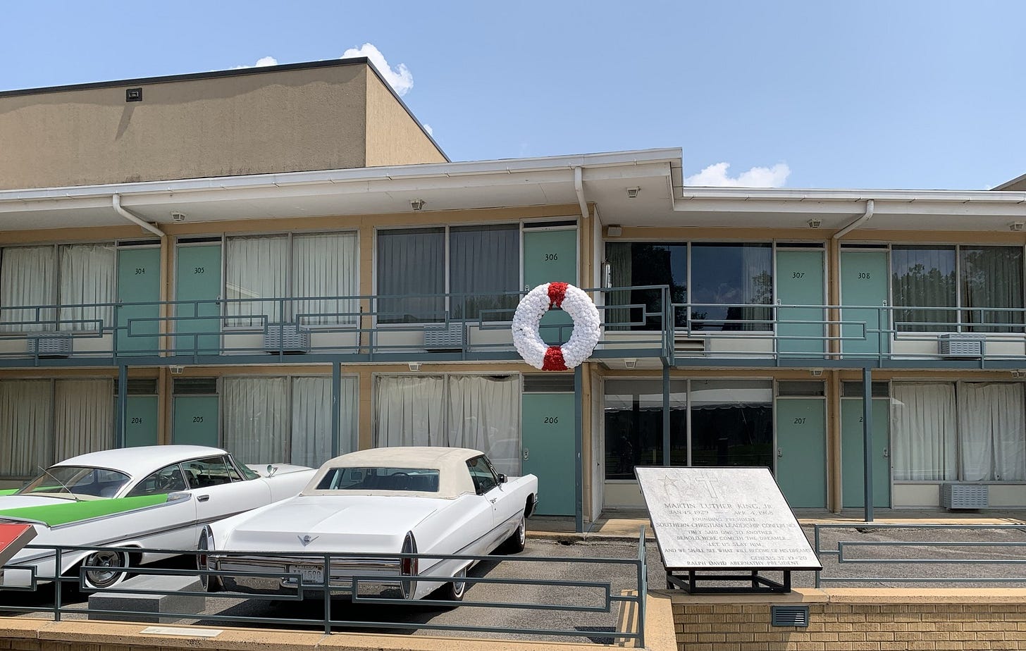 View of the Lorraine Motel in Memphis, where Martin Luther King, Jr. was assassinated in 1968