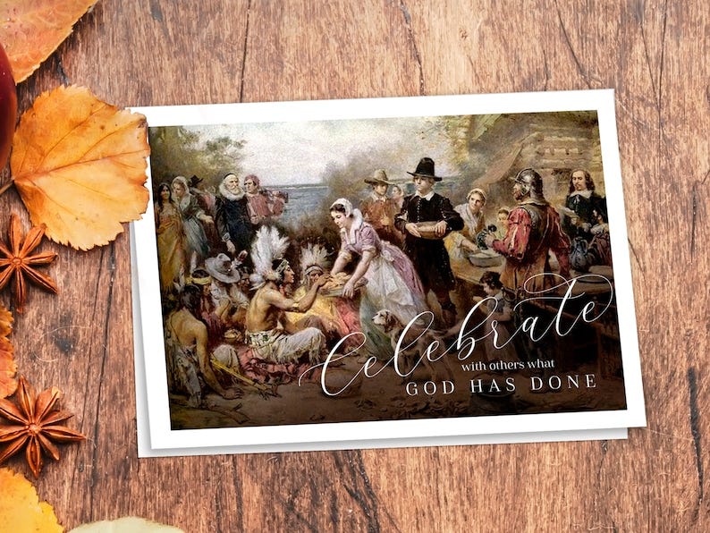 Thanksgiving Card Celebrate with Others Blank image 1