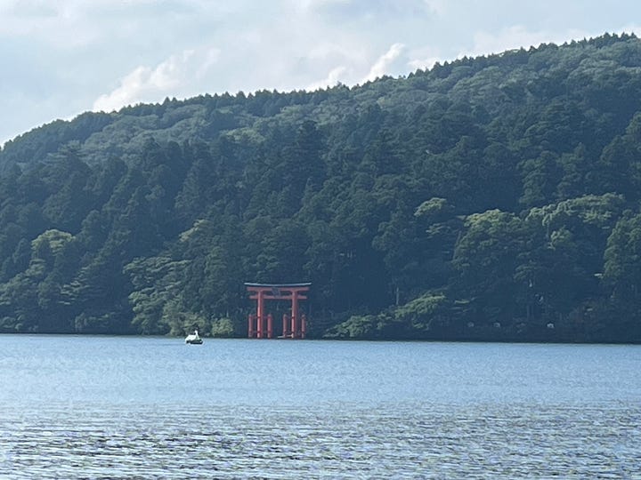 Pictures of Hakone - shrine gate, trees etc
