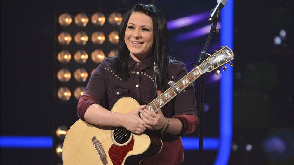 Lucy at her X Factor audition in 2012 Lucy at her X Factor audition in 2012