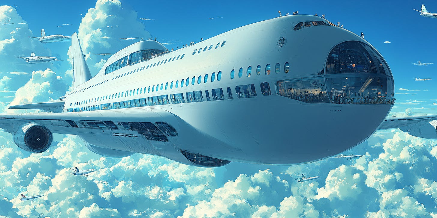 A futuristic airplane.