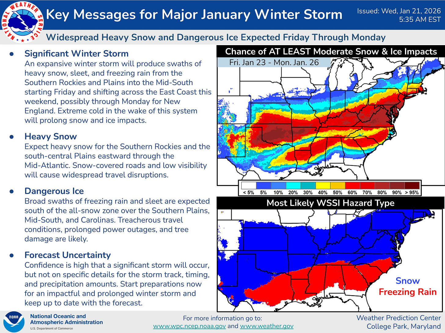 Graphics show widespread areas of at least moderate impacts from the winter storm over much of the U.S. east of the Rockies. Graphics show widespread areas of at least moderate impacts from the winter storm over much of the U.S. east of the Rockies.