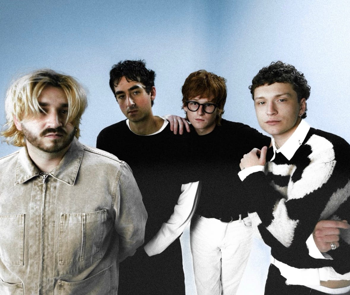 A photo of In Color from left to right: Val Hoyt, Miles Laderman, Holden Clontz, Matt Hastings.