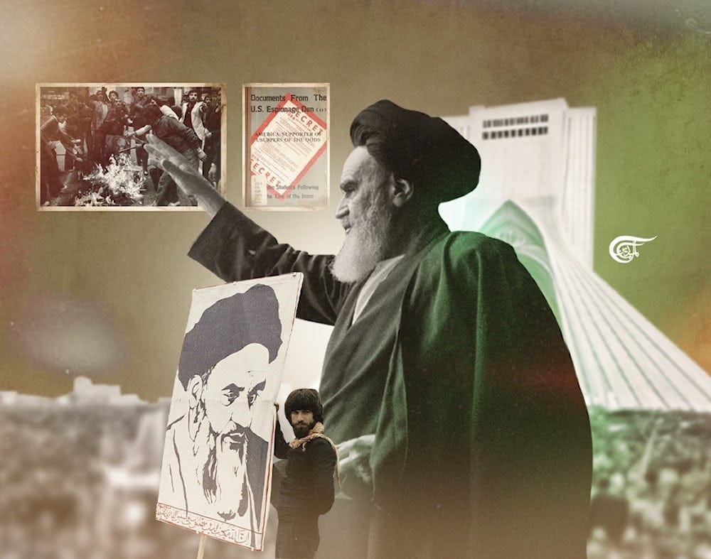 Iran's steadfast resistance proves that empires and settler colonies eventually crumble when peoples refuse submission. (Al Mayadeen English; Illustrated by Zeinab el-Hajj)