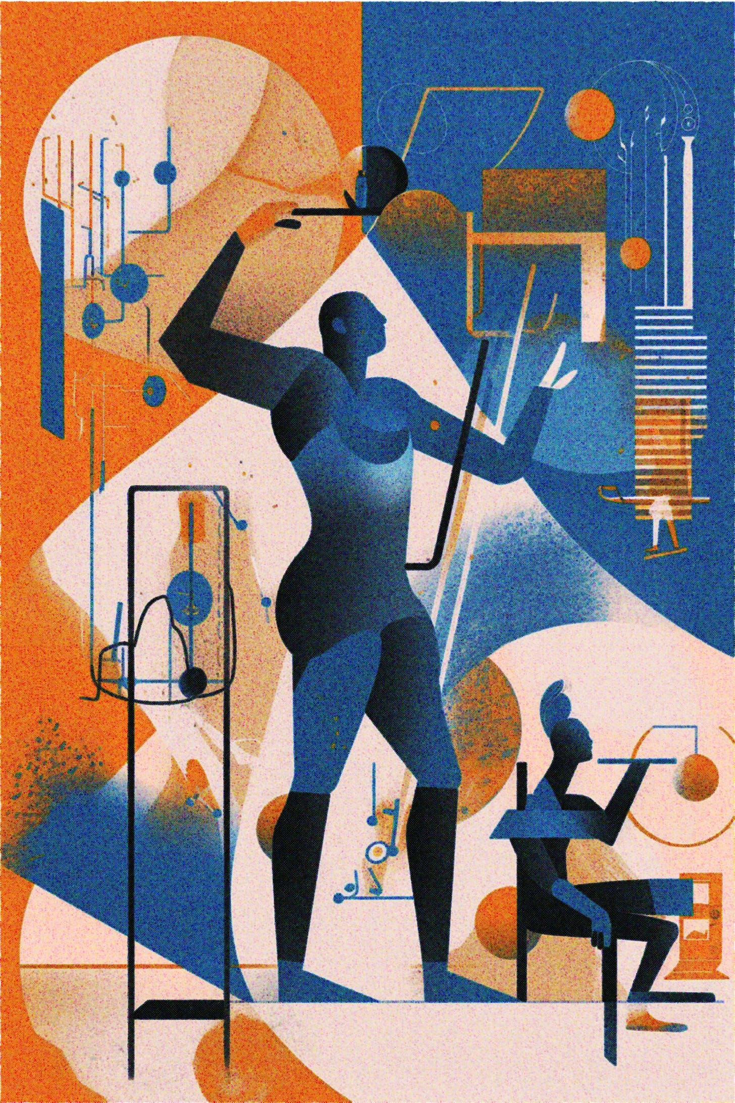Brutalist Illustration depicting abstract views of the post.