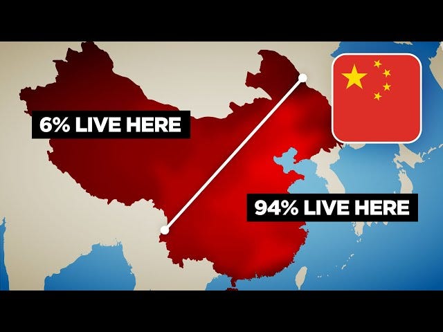 Why 94% of China Lives East of This Line - YouTube