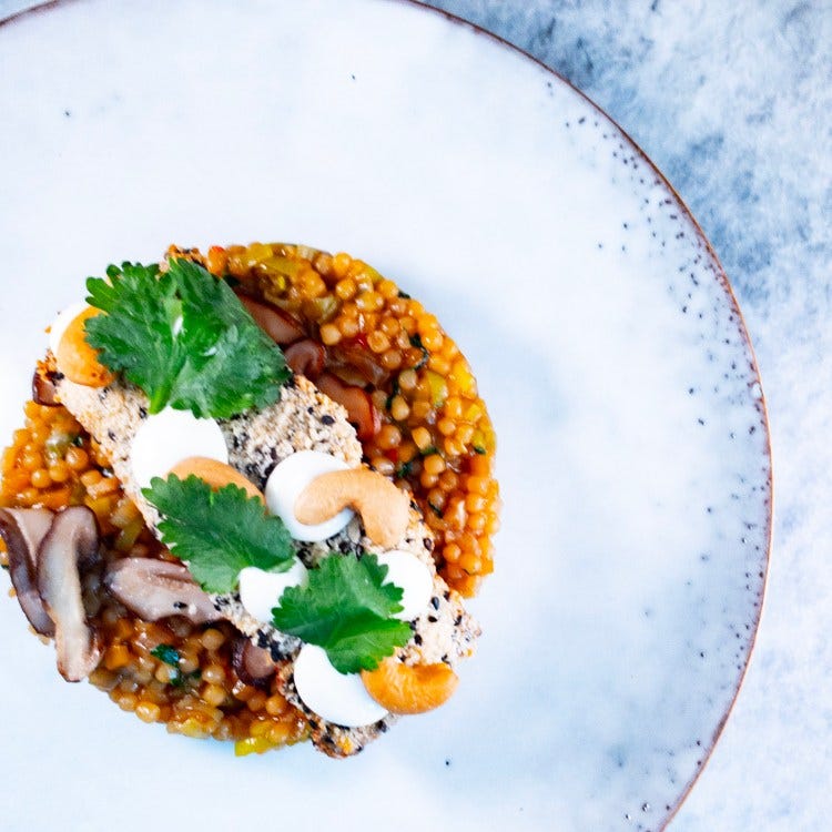 Teriyakirisotto van parelcouscous