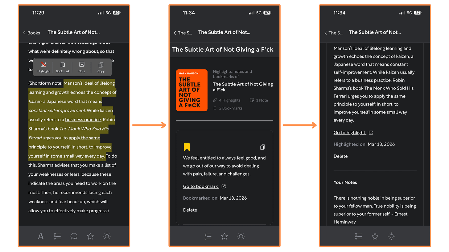 Highlights - Notes - Bookmarks
