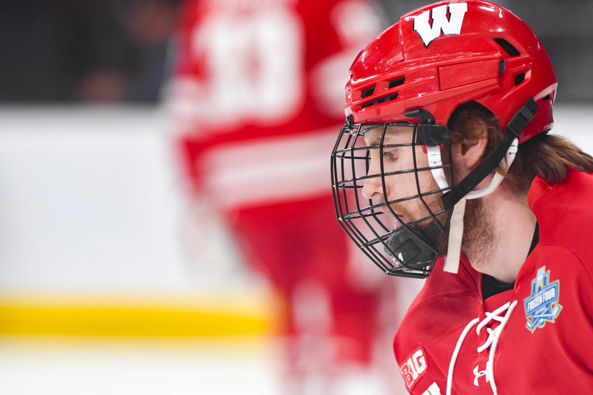kukkonen looks down at the ice