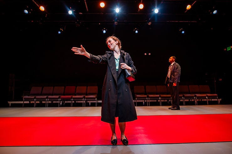 A scene from Inis Nua's production of Once Upon a Bridge. A scene from Inis Nua's production of Once Upon a Bridge.