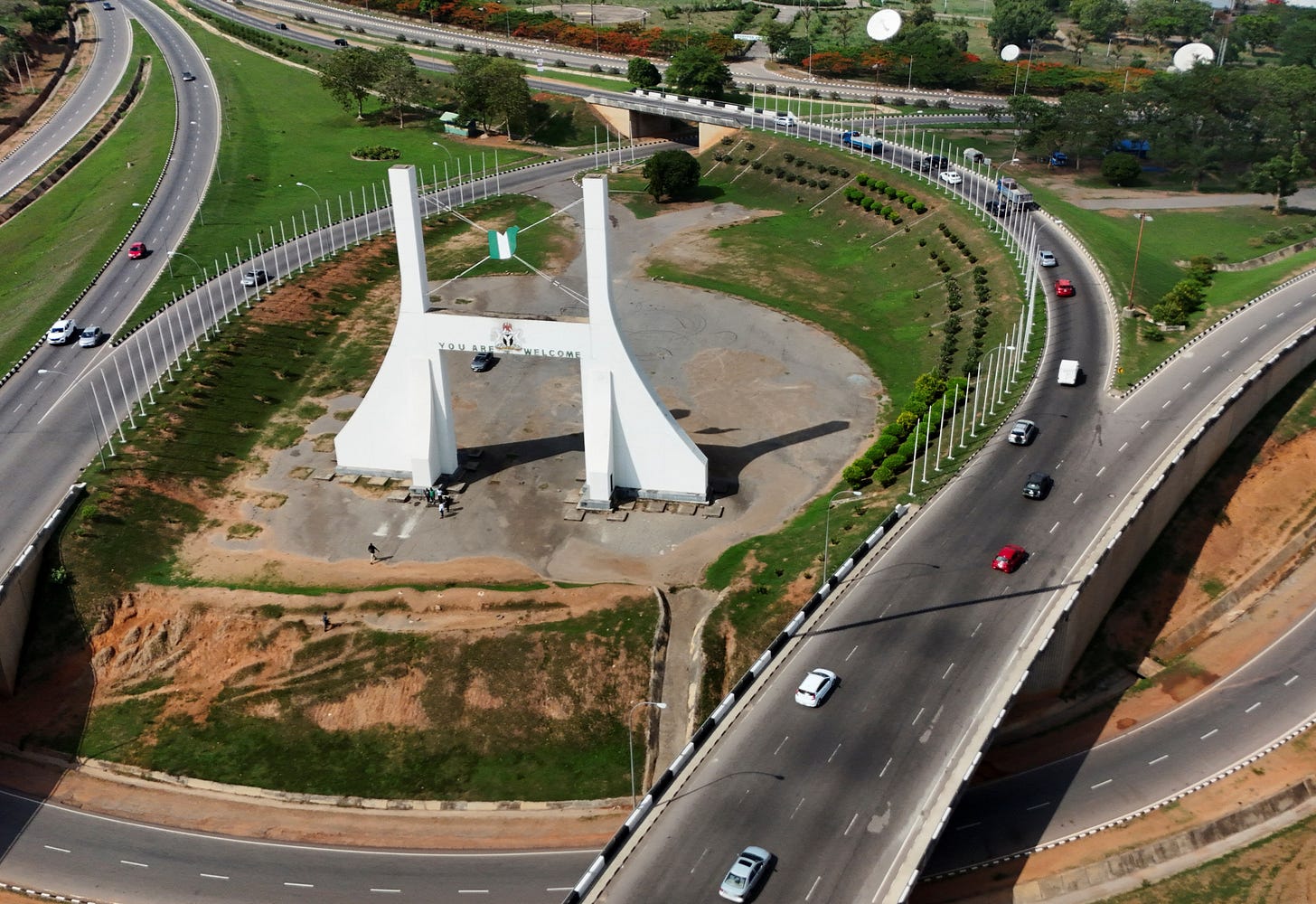 A drone view of The Abuja City Gate