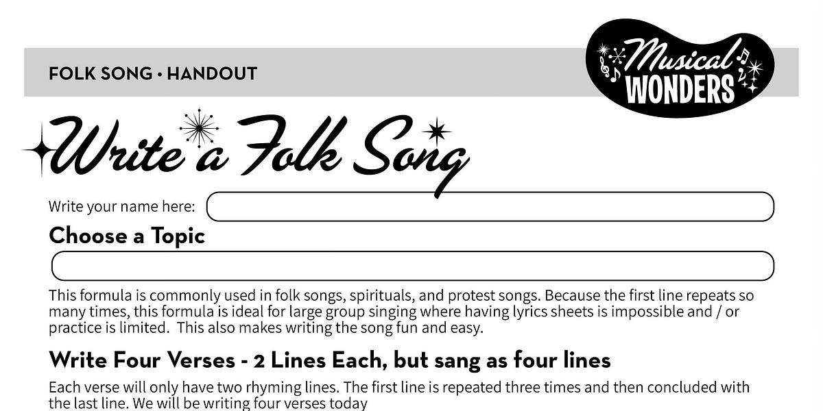 A Simple and Powerful Folk Song Formula