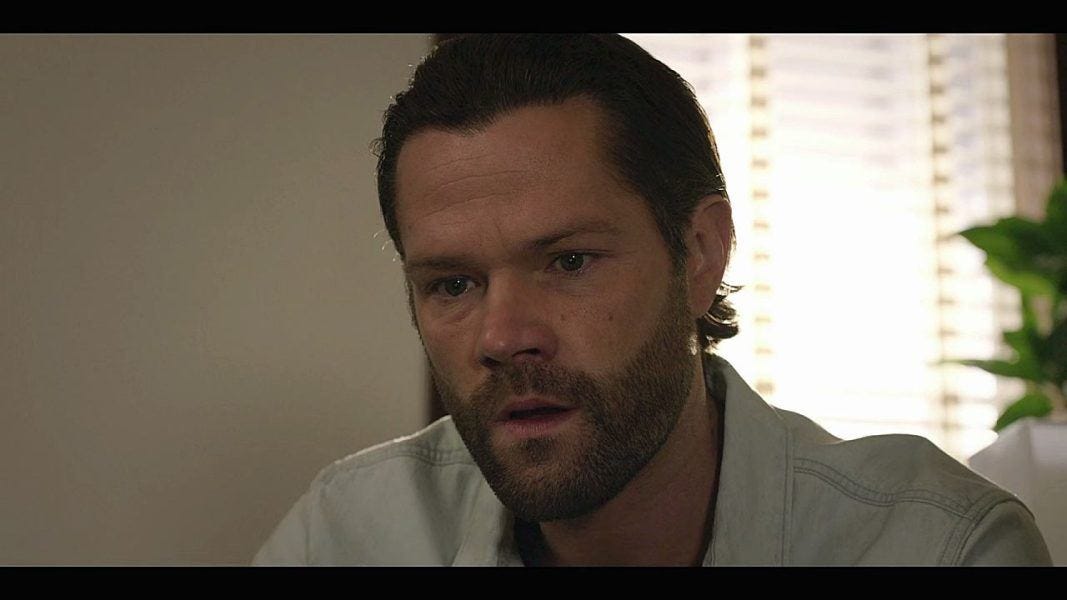 Jared Padalecki playing with his lip acting on Walker set 3.12. Jared Padalecki playing with his lip acting on Walker set 3.12.