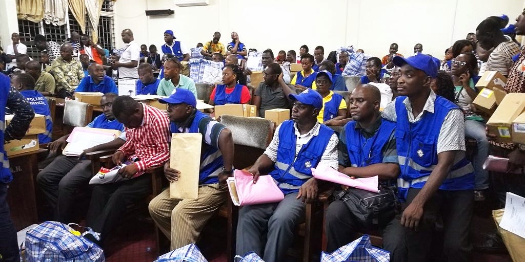 Polling officials mobilizing during Ghana’s 2016 elections. Polling officials mobilizing during Ghana’s 2016 elections.