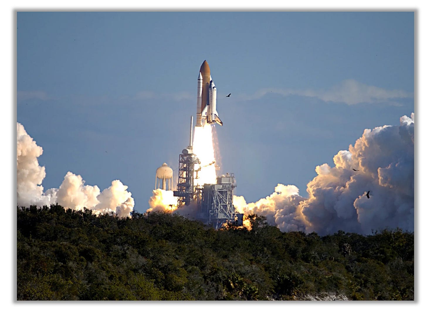 Columbia's final liftoff, as seen from a distance.