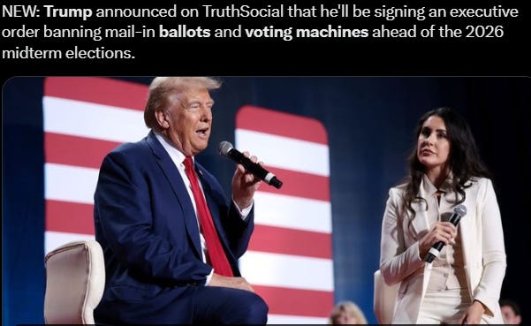 President Trump Set to Ban Mail-in Ballots and Voting Machines Ahead of the Mid-Term Elections