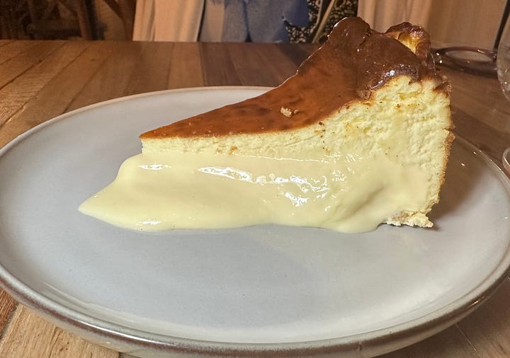 Basque cheesecake at Edan Bistro