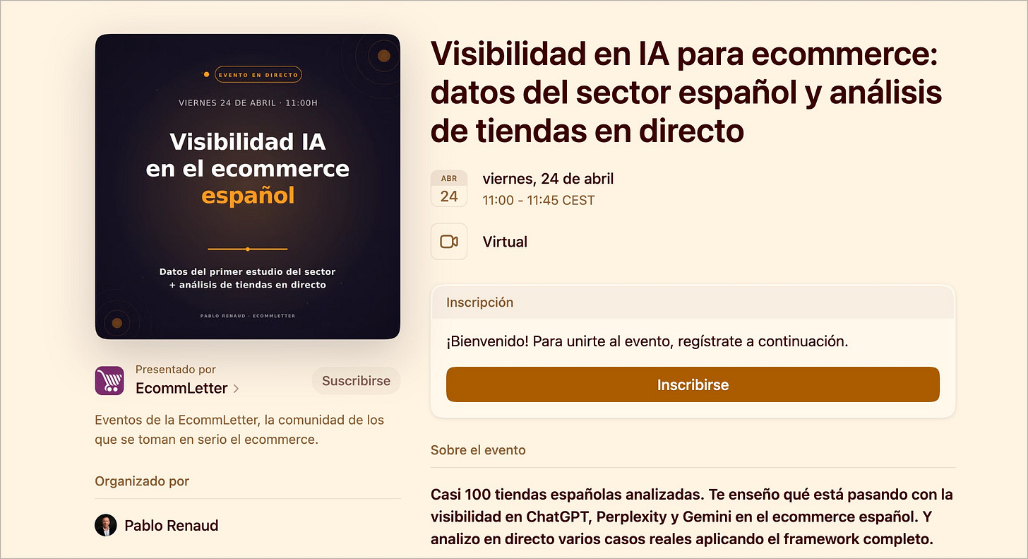Evento de presentación del primer estudio de visibilidad IA en el e-commerce español. 