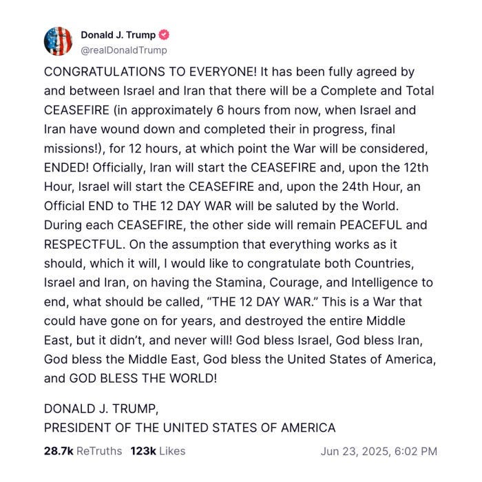 How Trump Cajoled Iran and Israel Into a Cease-Fire and Forced Them to  Comply - WSJ