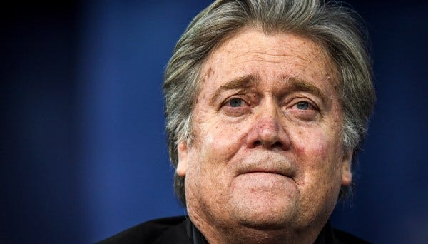 Steve Bannon appears during a panel discussion at the 2017 Conservative Political Action Conference. 