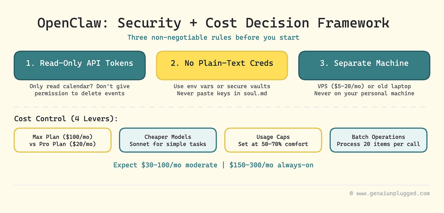 OpenClaw Security and Cost Decision Framework