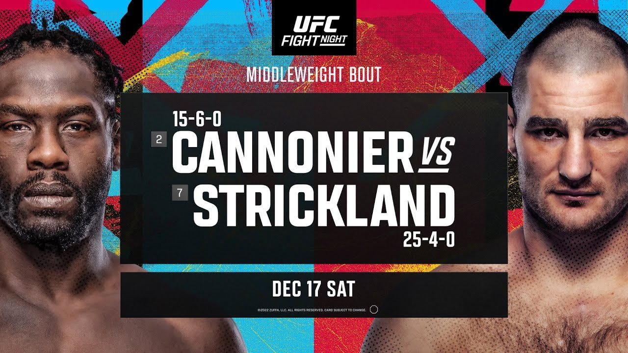 UFC Fight Night: Cannonier vs Strickland Fighter Purses & Incentive Pay