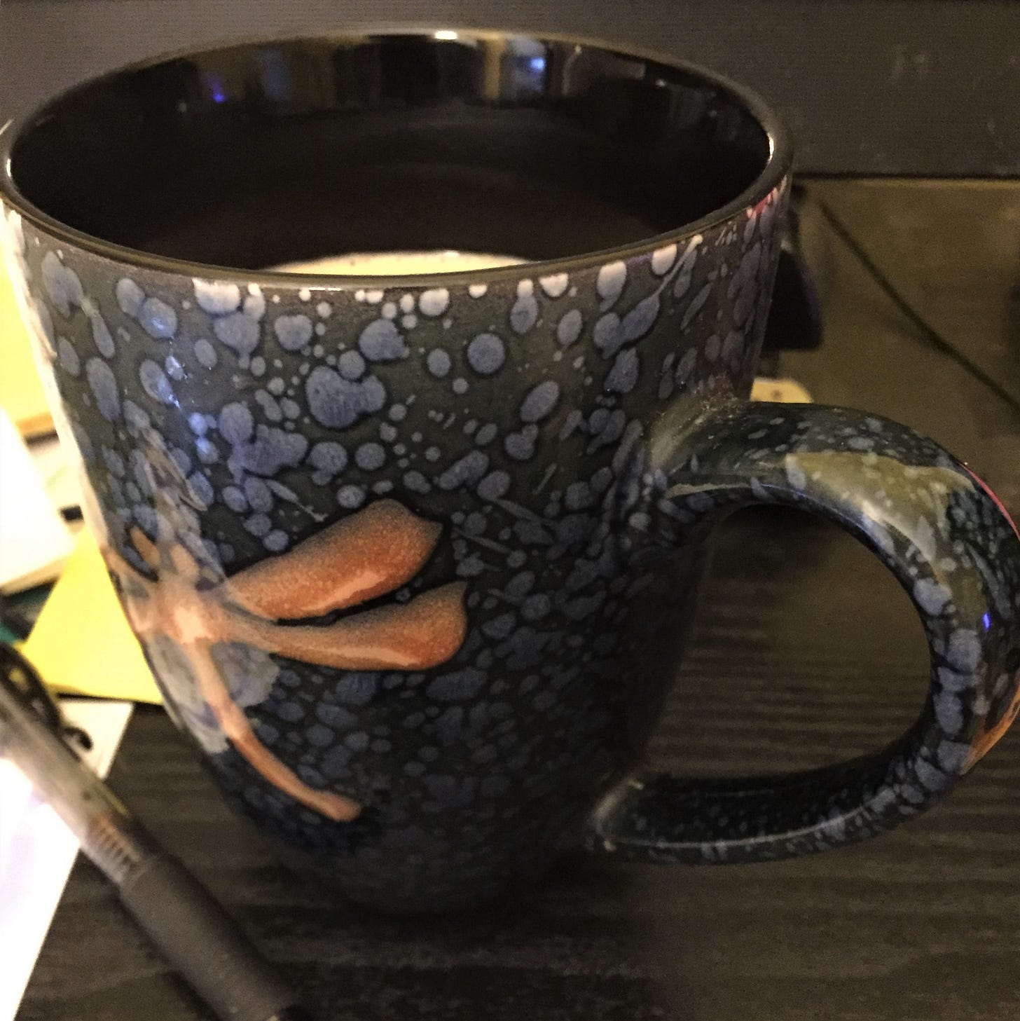 Coffee with half & half  in a fancy mug