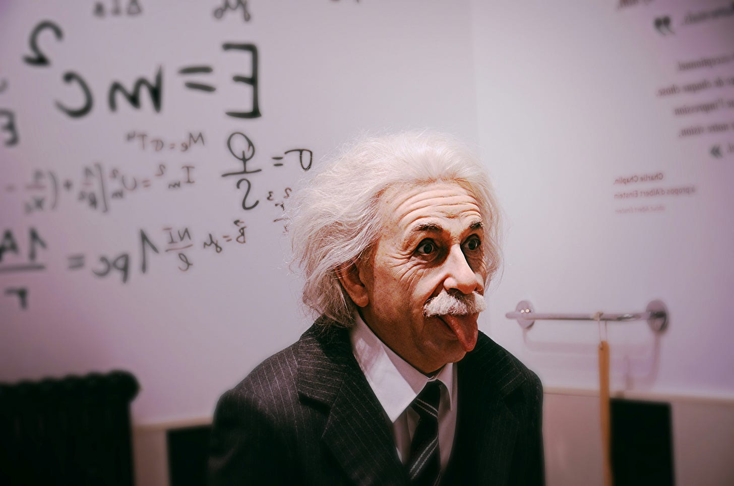 Albert Einstein with his tongue sticking out