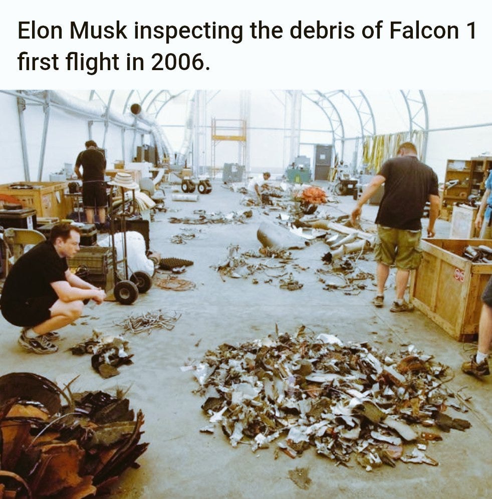 SpaceX @elonmusk "We need to pick ourselves up, and dust ourselves off  because we have alot of work to do... for my part, I will never give up and  I mean never" -