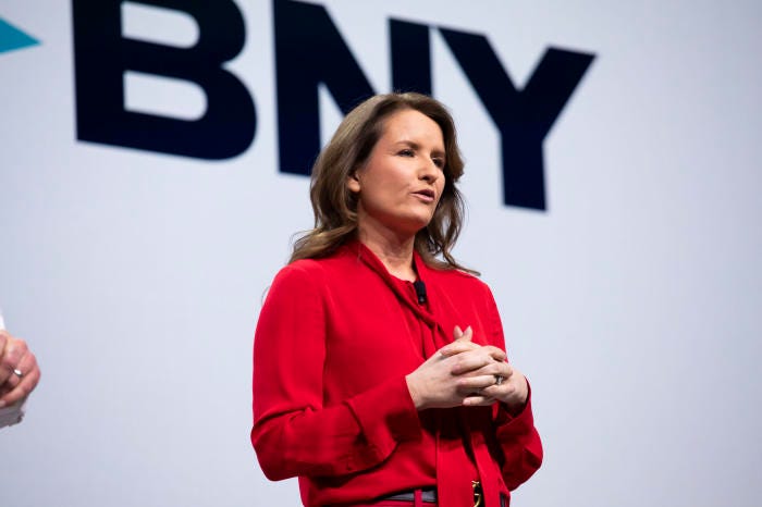Leigh-Ann Russell, BNY Chief Information Officer, speaking.