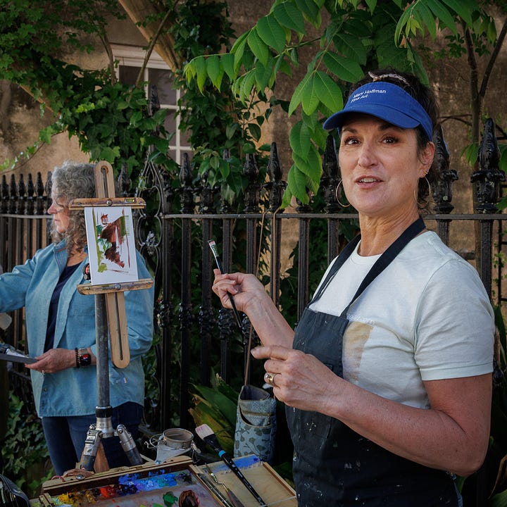 Three Fine-art Painters capturing images of alleyways and flora