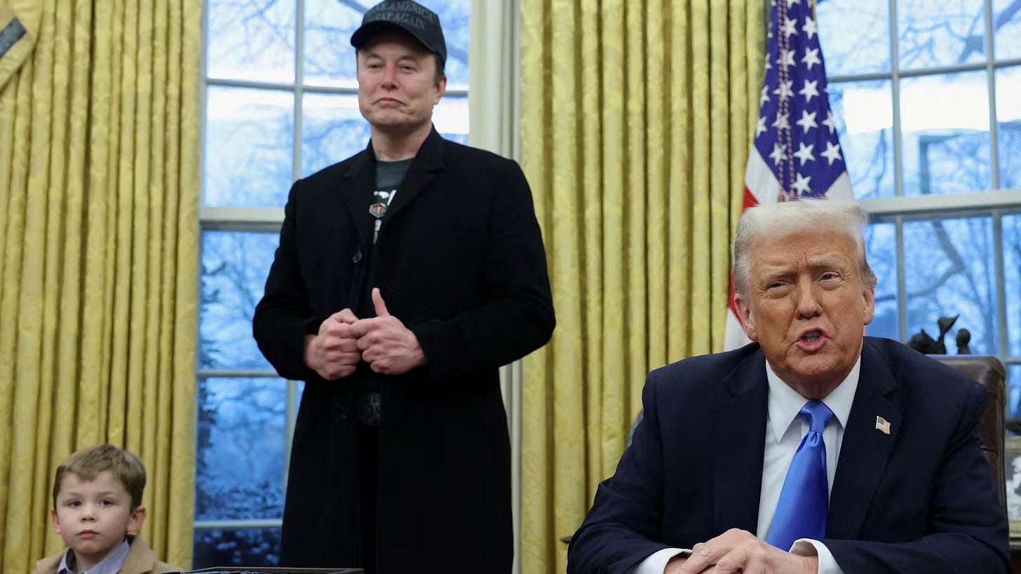 Elon Musk and Donald Trump in the Oval Office