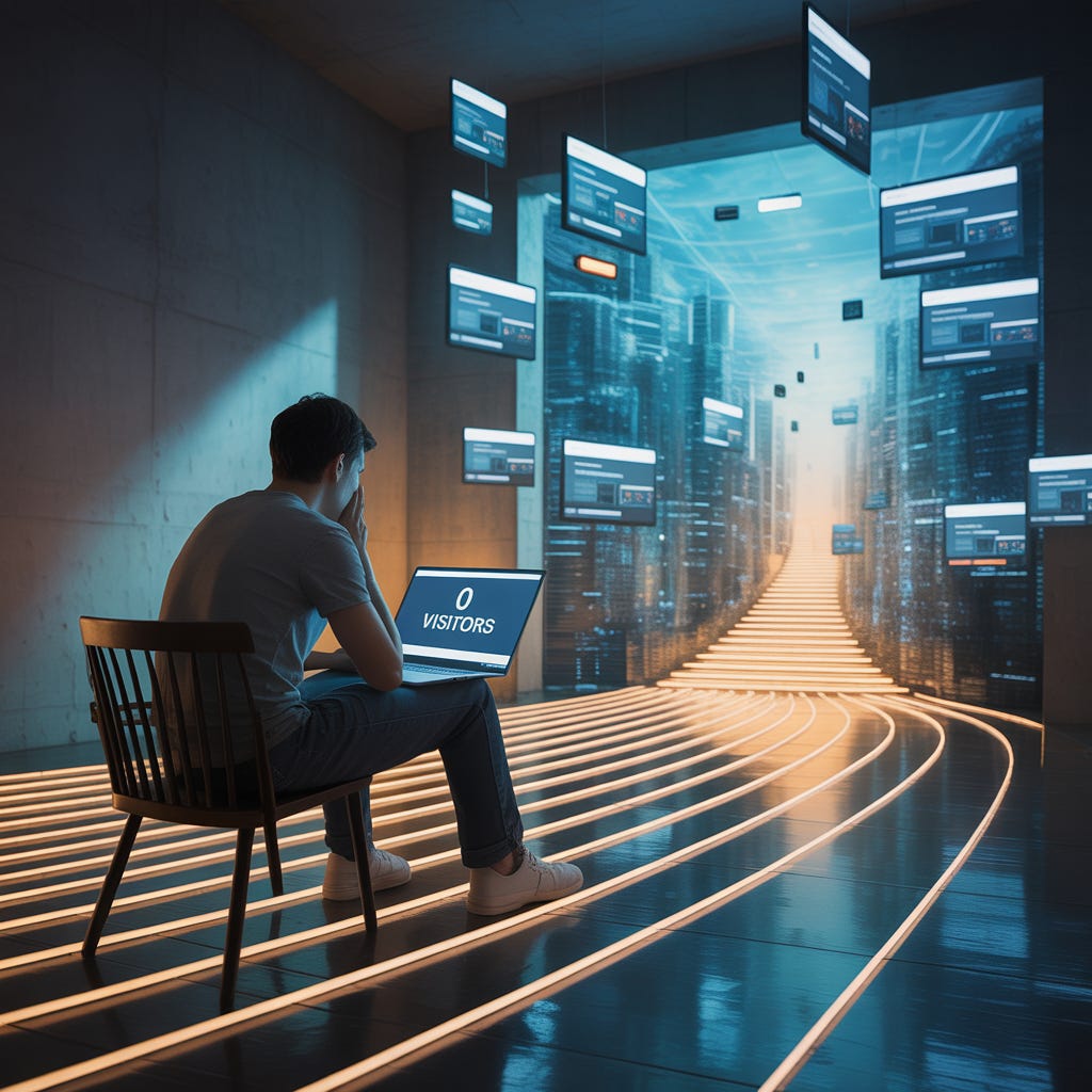 Free blog promotion sites that actually send traffic — illustration of a blogger discovering hidden online platforms that drive readers and grow blog traffic.