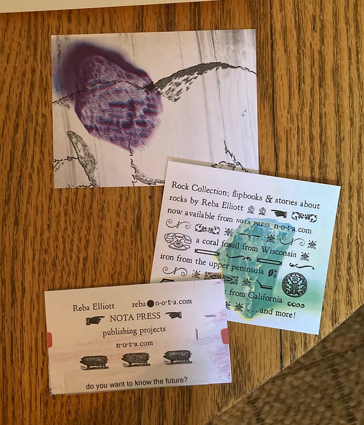 pieces of paper of various sizes, printed with a letter, call for subs, and other fun print making ephemera