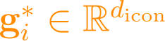 \mathbf{g}_i^* \in \mathbb{R}^{d_{\text{icon}}}
