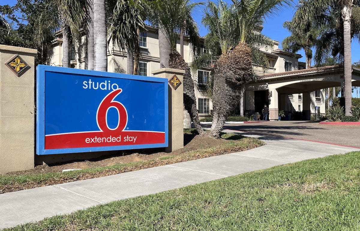 The 98-room Studio 6 Extended Stay Hotel on Avenida Encinas in Carlsbad will transition into 98 apartments after the City Council approved the project on Tuesday. Steve Puterski photo