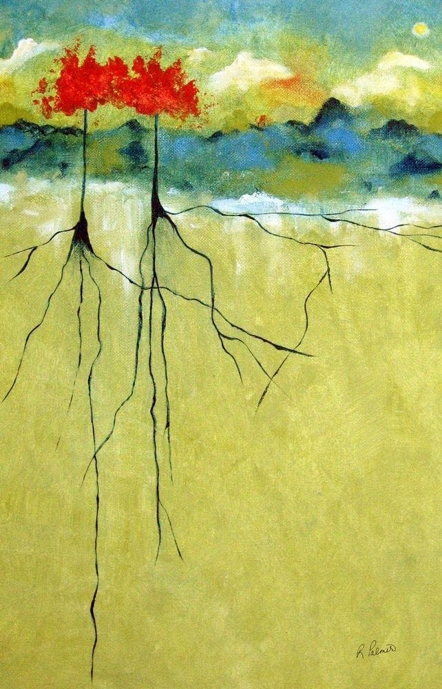 Deep Roots in 2021 | Abstract tree painting, Abstract, Tree painting