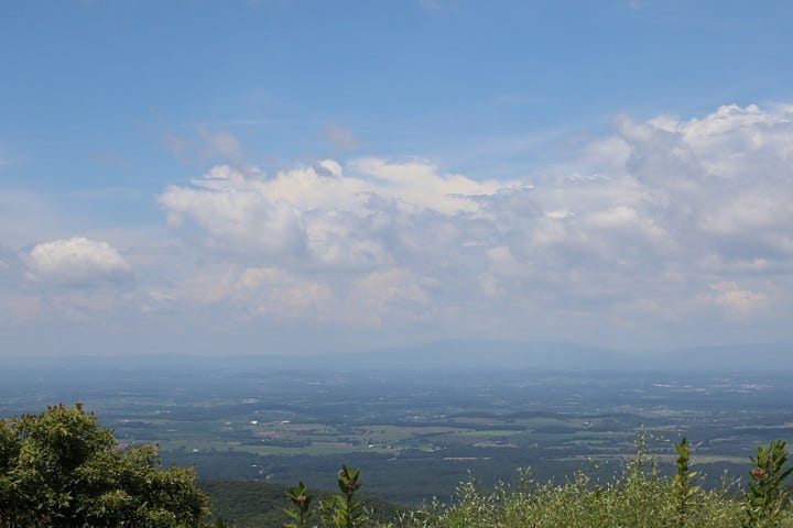 four views from mountains looking out