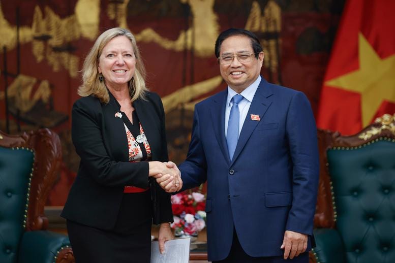 Thủ tướng Phạm Minh Chính tiếp bà Mariam J. Sherman, Giám đốc Quốc gia của Văn phòng Ngân hàng Thế giới (WB) khu vực Việt Nam, Lào, Campuchia. (Ảnh: VGP) Thủ tướng Phạm Minh Chính tiếp bà Mariam J. Sherman, Giám đốc Quốc gia của Văn phòng Ngân hàng Thế giới (WB) khu vực Việt Nam, Lào, Campuchia. (Ảnh: VGP)