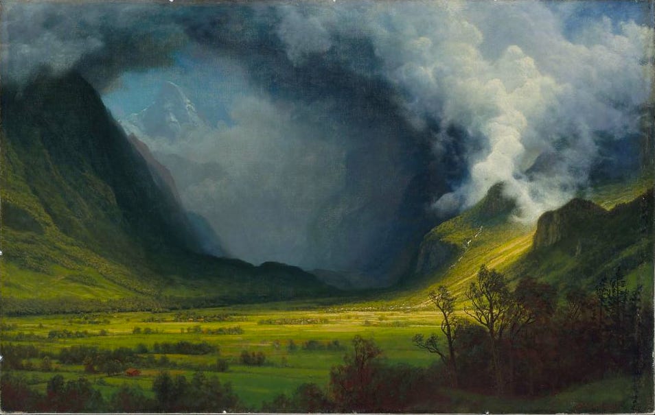 Albert Bierstadt's "Storm in th eMountains"